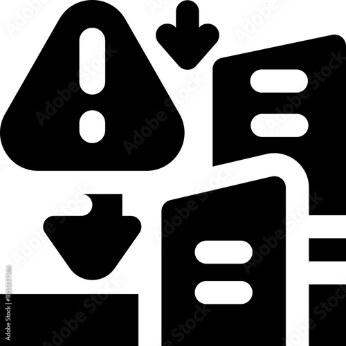 bankruptcy glyph icon. Strong and solid vector icon for websites, mobile interfaces, presentations, and visual branding. High quality and easy to edit.