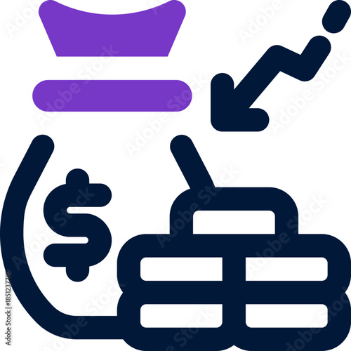 economic duotone icon. Sleek and modern vector icon for websites, mobile apps, marketing materials, and corporate design. Fully scalable and ready to use.