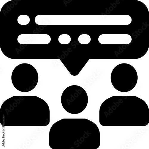 forum glyph icon. Strong and solid vector icon for websites, mobile interfaces, presentations, and visual branding. High quality and easy to edit.