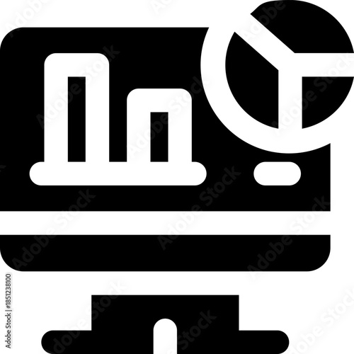 computer glyph icon. Strong and solid vector icon for websites, mobile interfaces, presentations, and visual branding. High quality and easy to edit.