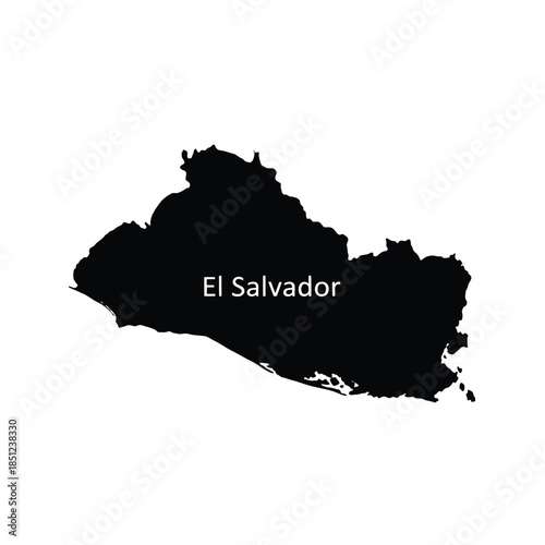 El Salvador map silhouette isolated on gray checkered background vector illustration