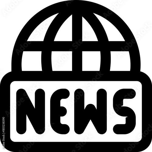 global news line icon. Clean and minimalist vector icon for websites, mobile apps, presentations, and logos. Fully scalable and customizable for any project.