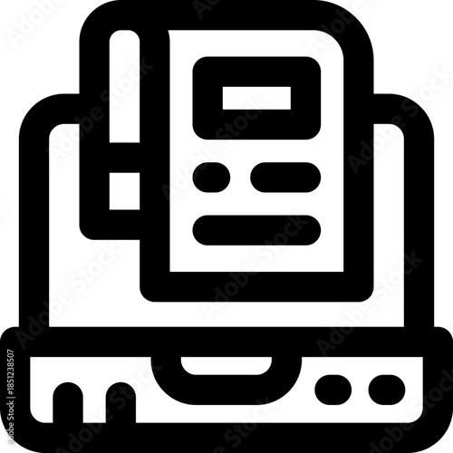 laptop line icon. Clean and minimalist vector icon for websites, mobile apps, presentations, and logos. Fully scalable and customizable for any project.