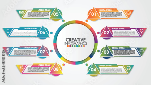 Creative infographic template with colorful sections