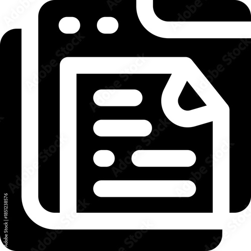 blog glyph icon. Strong and solid vector icon for websites, mobile interfaces, presentations, and visual branding. High quality and easy to edit.