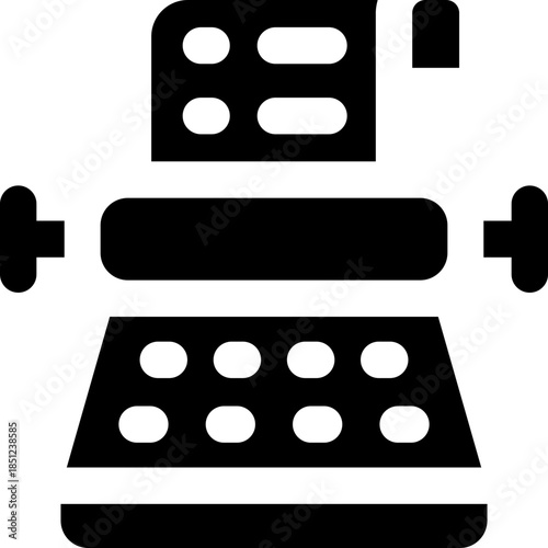 typewriting glyph icon. Strong and solid vector icon for websites, mobile interfaces, presentations, and visual branding. High quality and easy to edit.