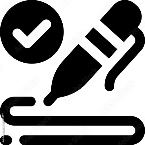 writing glyph icon. Strong and solid vector icon for websites, mobile interfaces, presentations, and visual branding. High quality and easy to edit.