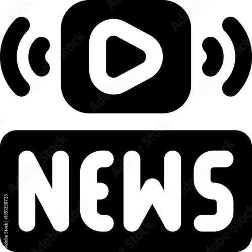 news glyph icon. Strong and solid vector icon for websites, mobile interfaces, presentations, and visual branding. High quality and easy to edit.