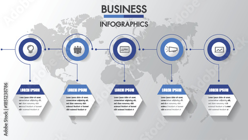 Business infographic template with four steps