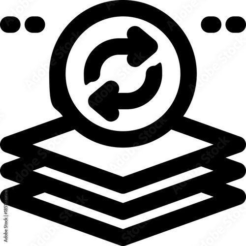 batch processing line icon. Clean and minimalist vector icon for websites, mobile apps, presentations, and logos. Fully scalable and customizable for any project.