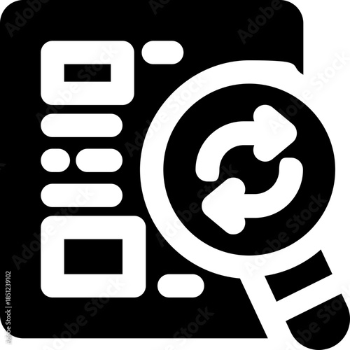 page proof glyph icon. Strong and solid vector icon for websites, mobile interfaces, presentations, and visual branding. High quality and easy to edit.