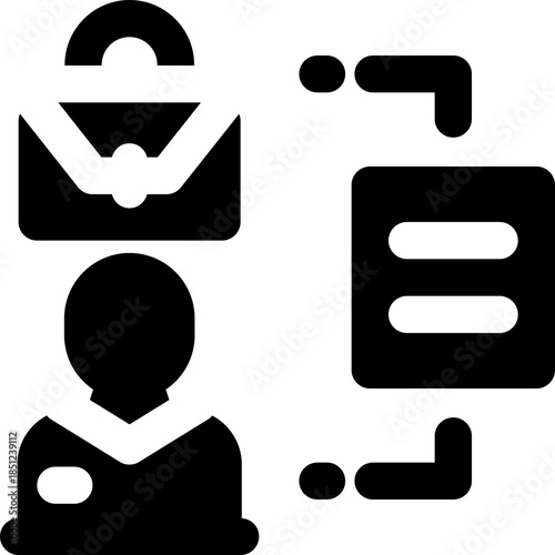 hiring glyph icon. Strong and solid vector icon for websites, mobile interfaces, presentations, and visual branding. High quality and easy to edit.