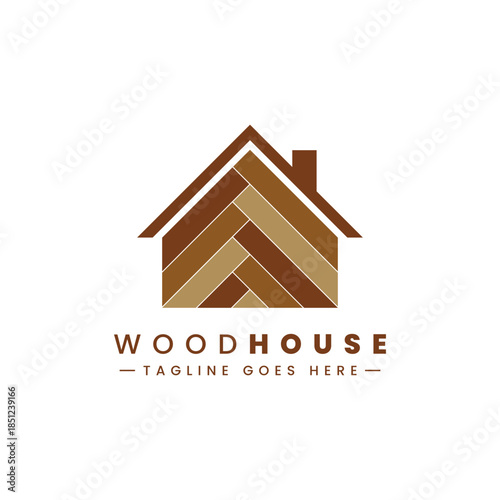 Wooden Pattern Logo Template for Wood Flooring Business