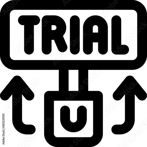 free trial line icon. Clean and minimalist vector icon for websites, mobile apps, presentations, and logos. Fully scalable and customizable for any project.