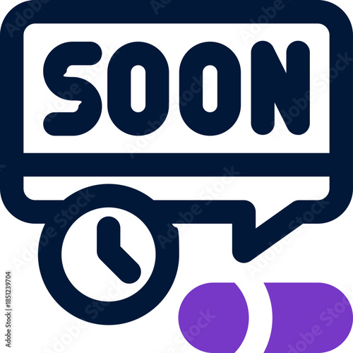 coming soon duotone icon. Sleek and modern vector icon for websites, mobile apps, marketing materials, and corporate design. Fully scalable and ready to use.