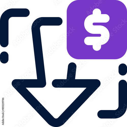 low price duotone icon. Sleek and modern vector icon for websites, mobile apps, marketing materials, and corporate design. Fully scalable and ready to use.