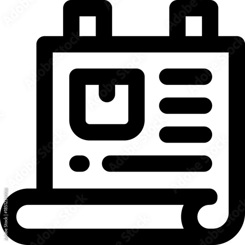 poster line icon. Clean and minimalist vector icon for websites, mobile apps, presentations, and logos. Fully scalable and customizable for any project.