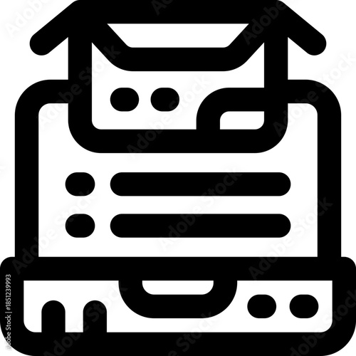 laptop line icon. Clean and minimalist vector icon for websites, mobile apps, presentations, and logos. Fully scalable and customizable for any project.