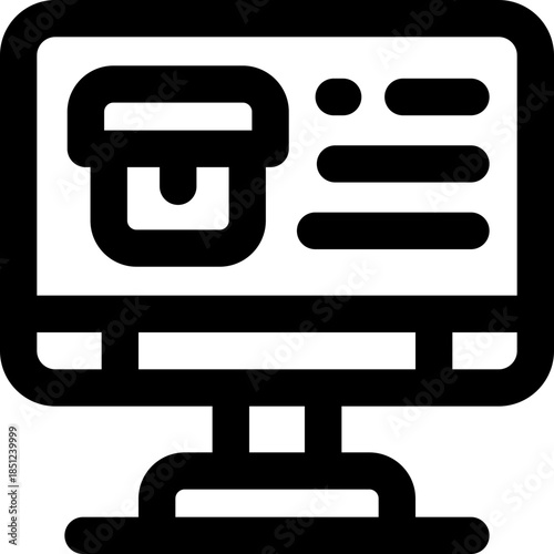 computer line icon. Clean and minimalist vector icon for websites, mobile apps, presentations, and logos. Fully scalable and customizable for any project.