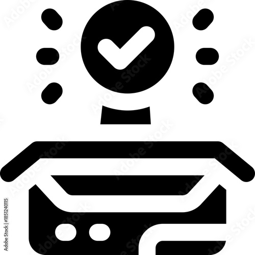 search product glyph icon. Strong and solid vector icon for websites, mobile interfaces, presentations, and visual branding. High quality and easy to edit.