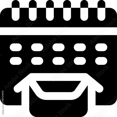 schedule glyph icon. Strong and solid vector icon for websites, mobile interfaces, presentations, and visual branding. High quality and easy to edit.