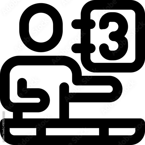 press day line icon. Clean and minimalist vector icon for websites, mobile apps, presentations, and logos. Fully scalable and customizable for any project.