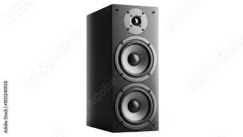 Konstfotografi Black three-way speaker isolated PNG on transparent background, audio equipment