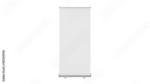 Blank roll up banner stand isolated PNG on transparent background, advertising display for trade show and presentation