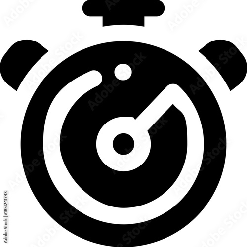 stopwatch glyph icon. Strong and solid vector icon for websites, mobile interfaces, presentations, and visual branding. High quality and easy to edit.