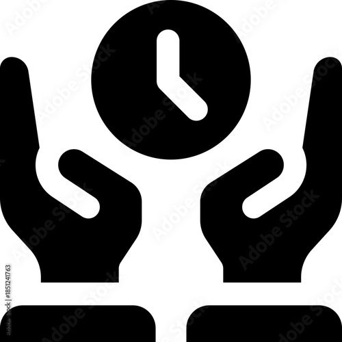 save time glyph icon. Strong and solid vector icon for websites, mobile interfaces, presentations, and visual branding. High quality and easy to edit.