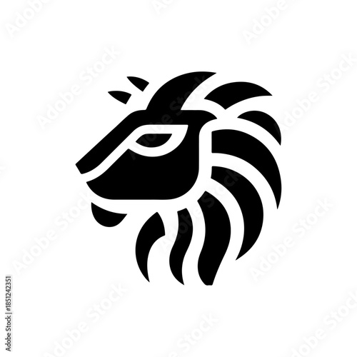 Lion Head Silhouette Vector Design. Logo template.