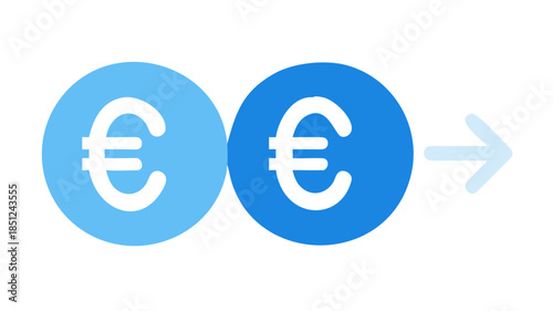 Financial exchange and currency transactions euros symbol on circular coins