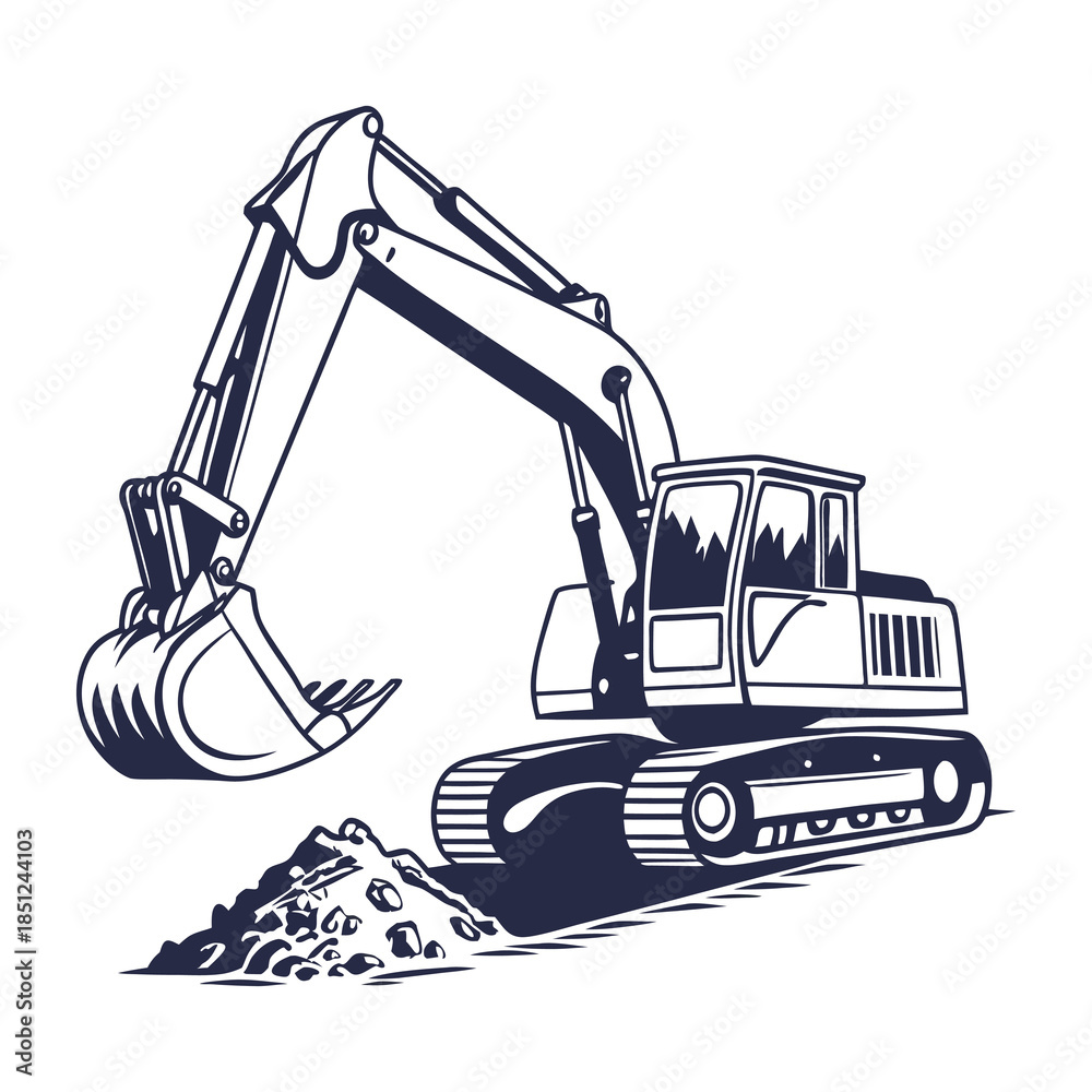 Naklejka premium US Excavator SVG