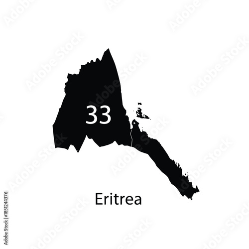 Eritrea map isolated on transparency grid background