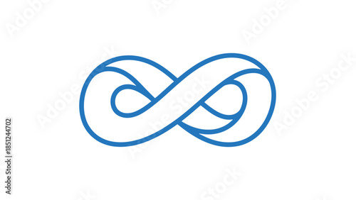 Simple Blue Infinity Symbol on Isolated White Background
