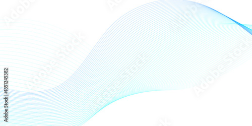 abstract colorful blue flowing wave lines isolated on white background. Design element for technology, science
