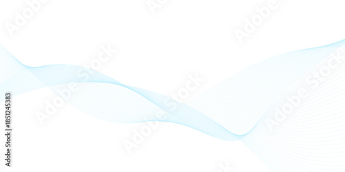 abstract colorful blue flowing wave lines isolated on white background. Design element for technology, science
