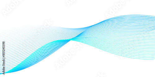 abstract colorful blue flowing wave lines isolated on white background. Design element for technology, science