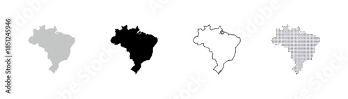 Brazil map in modern digital style on black background