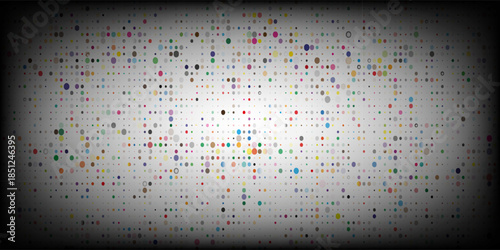 Light Multicolor, Rainbow vector modern geometrical circle abstract background. Dotted texture template. Geometric pattern in halftone style with gradient.