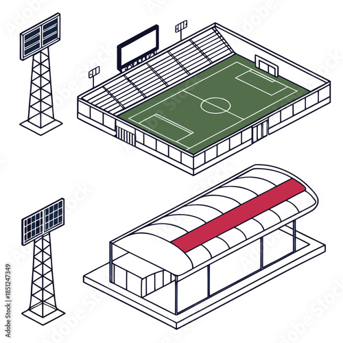 Modern Football Stadium Arena for North American Championship 2026