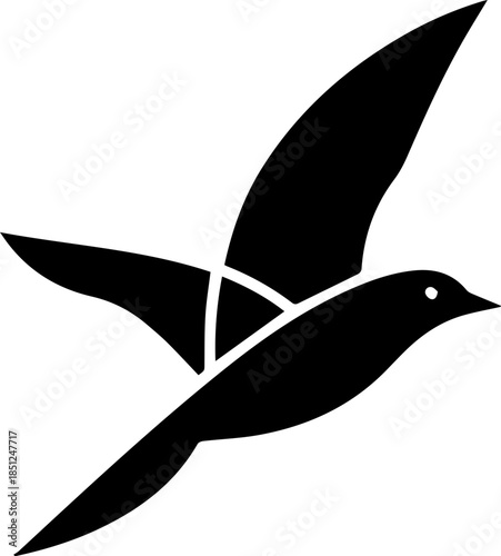 Slika na platnu Elegant soaring bird icon for freedom projects, a symbol of peace and hope, perf