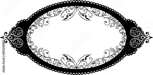 Elegant flourish frame with vintage botanical details, perfect for wedding invitations, branding, logos, and sophisticated design projects, timeless and refined