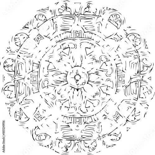 Intricate mandala design ready for coloring books and creative projects, offering stress relief and artistic inspiration for adults and children alike
