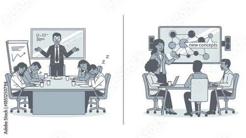 Ineffective versus Effective Presentation: Business Meeting Illustration