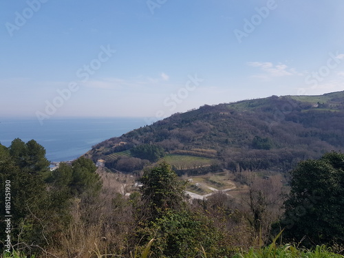 A view of the sea from the top of the mountain in the Crimea