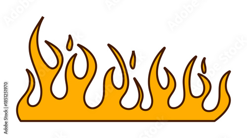 Bold and vibrant illustration of fire flames, ideal for creative design projects and concepts.