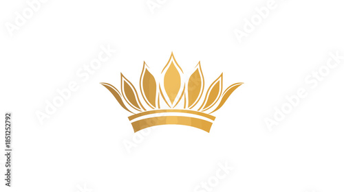 Elegant golden crown logo design on a white background