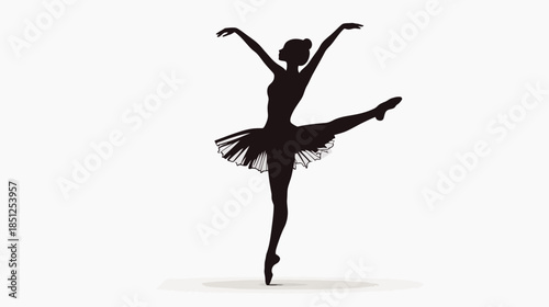 Elegant ballerina dancing gracefully in silhouette