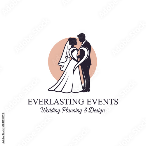 Elegant couple embracing at a wedding event